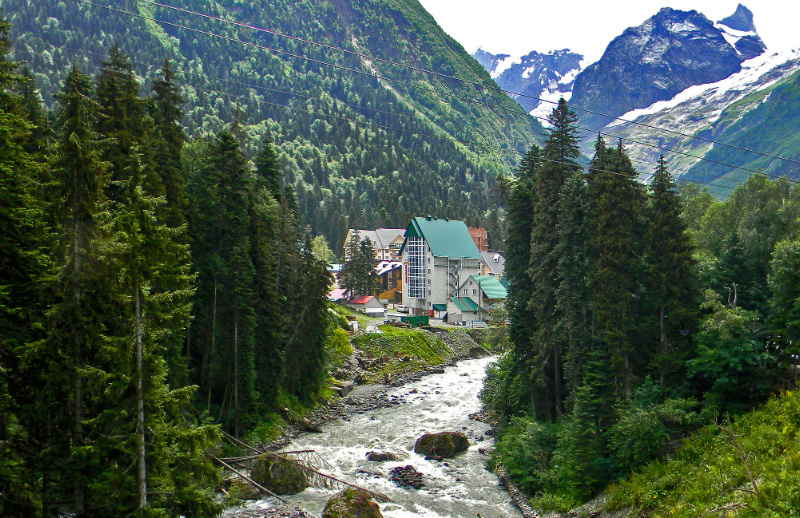 Домбай фото туристов летом